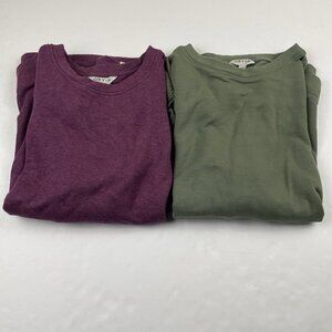 Orvis Sweatshirt Women’s M Cozy Soft Sweater Purple Green Modal Blend lot of 2